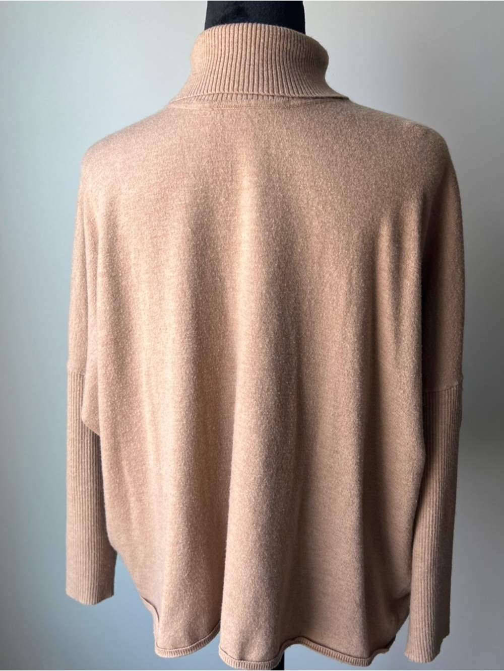 Women’s Camel Turtleneck Cape Sweater - M/L - Picture 5 of 8